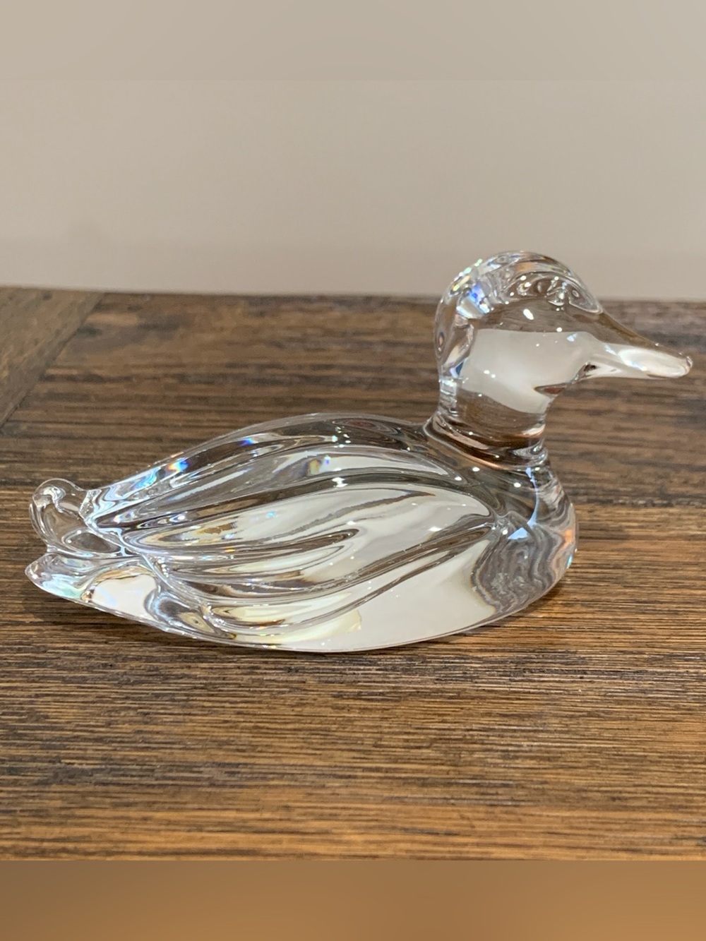 Vintage Princess House Crystal Duck Figurine Paperweight 24% Lead West Germany